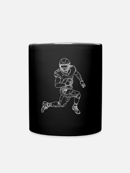 American Footballer Line Art - Tasse einfarbig - Schwarz