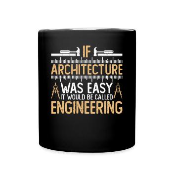 Architekt - Tasse einfarbig - Schwarz - Vorne
