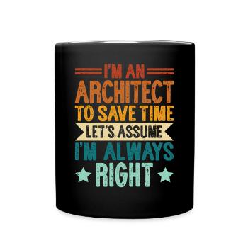 Architekt - Tasse einfarbig - Schwarz - Vorne