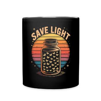 Sauvez la lumière – Lucioles rétro - Mug uni - noir - Devant