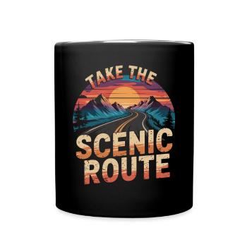 Road trip design for adventurers - Full Colour Mug - black - Front