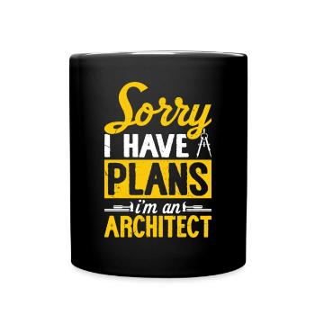 Architekt - Tasse einfarbig - Schwarz - Vorne