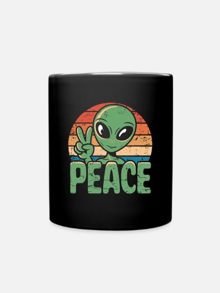 Paix OVNI extraterrestre - Mug uni - noir