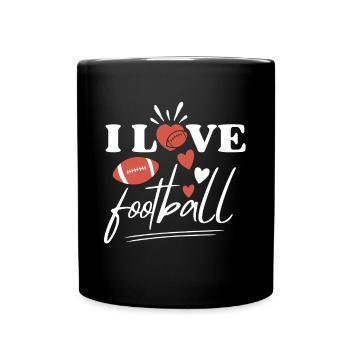 Football américain Amour Fan de football - Mug uni - noir - Devant