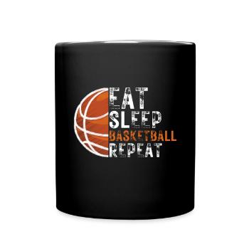 Eat Sleep Basketball Repeat - Full Colour Mug - black - Front
