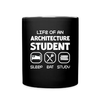 The Life of an Architecture Student: Sleeping - Full Colour Mug - black - Front