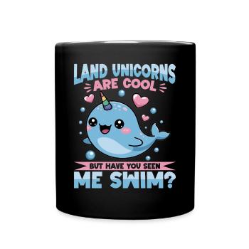 Narwhal Chibi Kawaii - Tasse einfarbig - Schwarz - Vorne