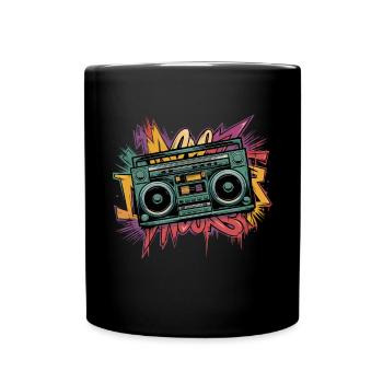 Retro Boombox Street Art Design - Full Colour Mug - black - Front