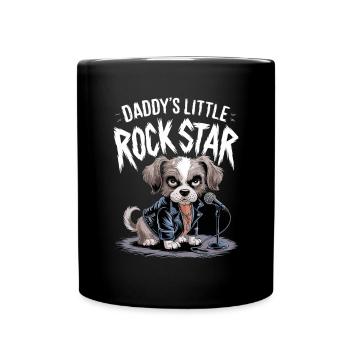 Daddy's Little Rock Star Dog Rocktar - Full Colour Mug - black - Front