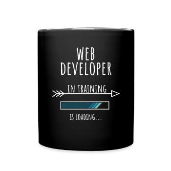 Web Developer in Ausbildung Beruf Geschenk - Tasse einfarbig - Schwarz - Vorne