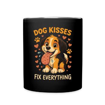 Les baisers de chien rendent tout meilleur - Mug uni - noir - Devant