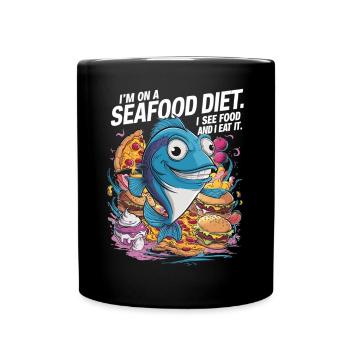 Régime alimentaire aux fruits de mer – Je vois de la nourriture - Mug uni - noir - Devant