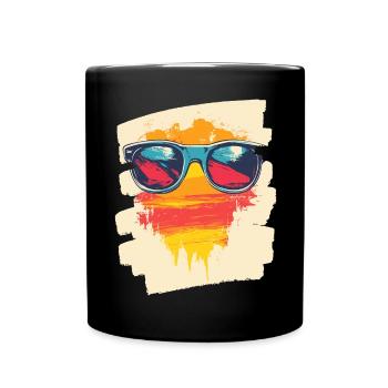 Lunettes de soleil Palmiers d’été - Mug uni - noir - Devant