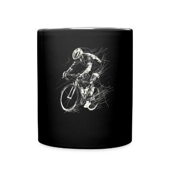 Cyclist Drawing - Full Colour Mug - black - Front