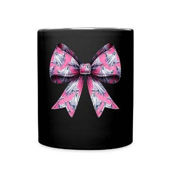 Kokette Schleife Gespenst Muster Spooky Halloween - Tasse einfarbig - Schwarz - Vorne