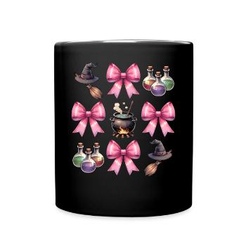 Coquette Arc Sorcière Chapeau Chaudron Spooky Halloween - Mug uni - noir - Devant