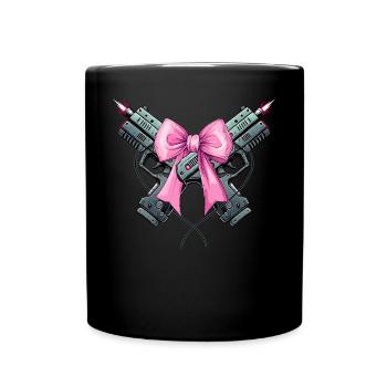 Coquette Bow Laser Tag Pink Girl Mom Mothers Day - Tasse einfarbig - Schwarz - Vorne