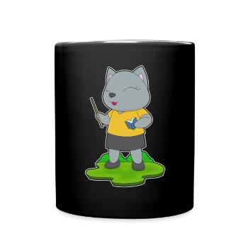 Cat Teacher Book School - Full Colour Mug - black - Front