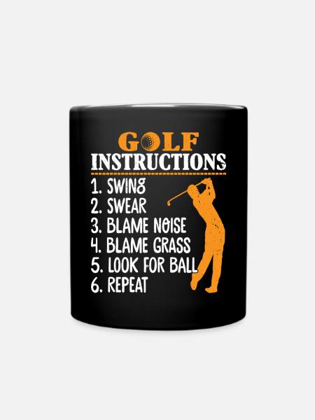 Golfer Golfen Golf Anleitung - Tasse einfarbig - Schwarz