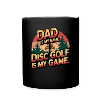 Papa est mon nom Le disc golf est mon jeu Design rétro - Mug uni - noir - Devant