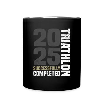 Triathlon 2025 - Tasse einfarbig - Schwarz - Vorne