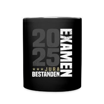 Jura Examen Bestanden 2025 - Tasse einfarbig - Schwarz - Vorne