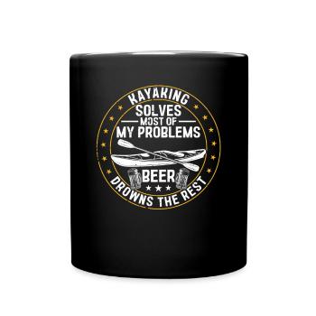 Kayaking solves most of my problems beer drowns - Full Colour Mug - black - Front