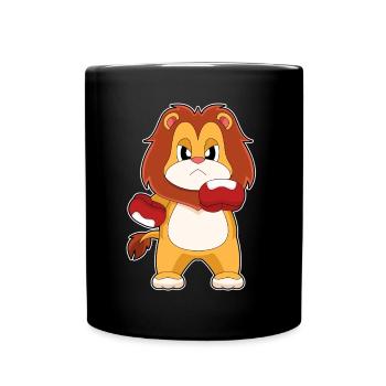 Lion Boxer Boxing Gloves Boxing - Full Colour Mug - black - Front