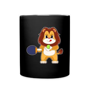 Lion Tennis de table Raquette de tennis de table - Mug uni - noir - Devant