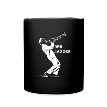 Der Jazzer - Jazz Trompeter - Jazz Trompete - Tasse einfarbig - Schwarz - Vorne