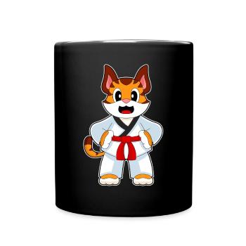 Tiger Karate Kampfsport - Tasse einfarbig - Schwarz - Vorne