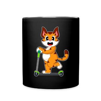 Tiger Tretroller - Tasse einfarbig - Schwarz - Vorne