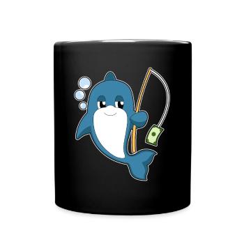 Canne à pêche Dolphin Pêcheur Canne à pêche - Mug uni - noir - Devant