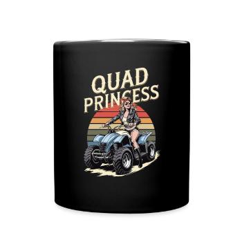 Quad Princess Adventure Retro Style - Full Colour Mug - black - Front