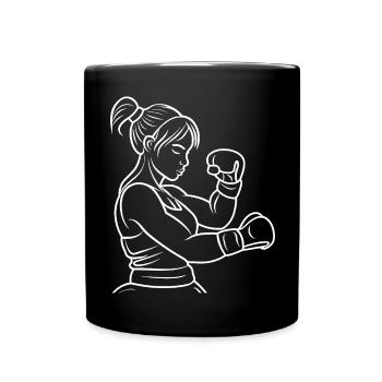 Kickboxing Fille Croquis - Mug uni - noir - Devant