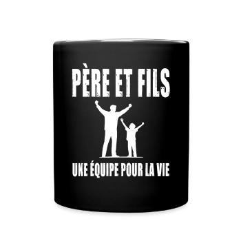 père et fils duo assorti papa fête des pères - Mug uni - noir - Devant