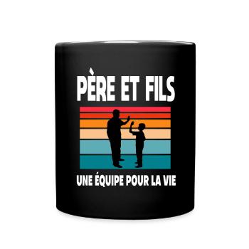 père et fils papa complices duo vintage fête pères - Mug uni - noir - Devant