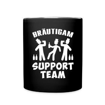 Bräutigam Support Team design - Tasse einfarbig - Schwarz - Vorne