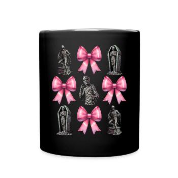 Coquettish Bow Mummy Spooky Halloween Mom - Full Colour Mug - black - Front