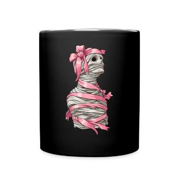 Kokette Schleife Mumie Spooky Halloween Mama - Tasse einfarbig - Schwarz - Vorne