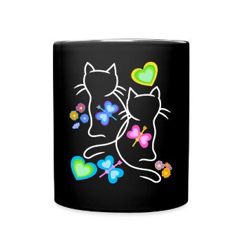 Enfants, Chats, Chats, Chatons, Tout-petits, Bébé - Mug uni - noir - Devant