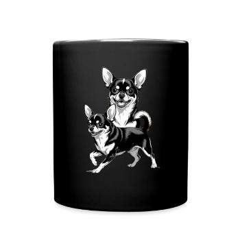 Chihuahua Joy: Two Happy Dogs for - Full Colour Mug - black - Front