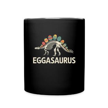 Eggasaurus Dinosaurier Skelett Mit Ostereiern - Tasse einfarbig - Schwarz - Vorne