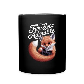 Fur-ever adorable fox illustration for - Full Colour Mug - black - Front