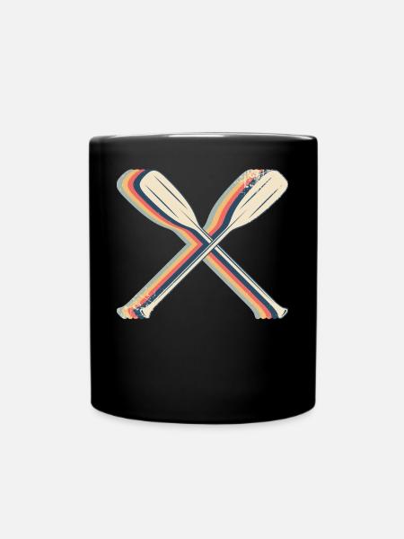 canoë canoë canoë pagaie pagaie rétro art au trait - Mug uni - noir