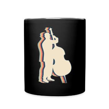 Violoncelle Instrument Violoncelle Rétro Line Art - Mug uni - noir - Devant