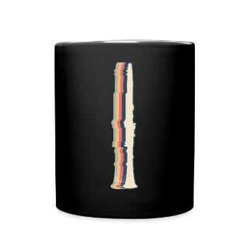 Clarinet Instrument Clarinetist Retro Line Art - Full Colour Mug - black - Front