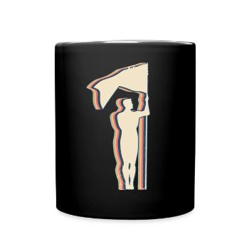 Color Guard Marching Band Retro Line Art - Tasse einfarbig - Schwarz - Vorne
