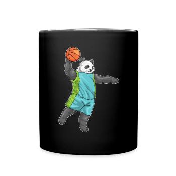 Panda Basketball Player Basketball - Full Colour Mug - black - Front