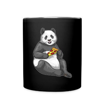 Panda Pizza - Tasse einfarbig - Schwarz - Vorne